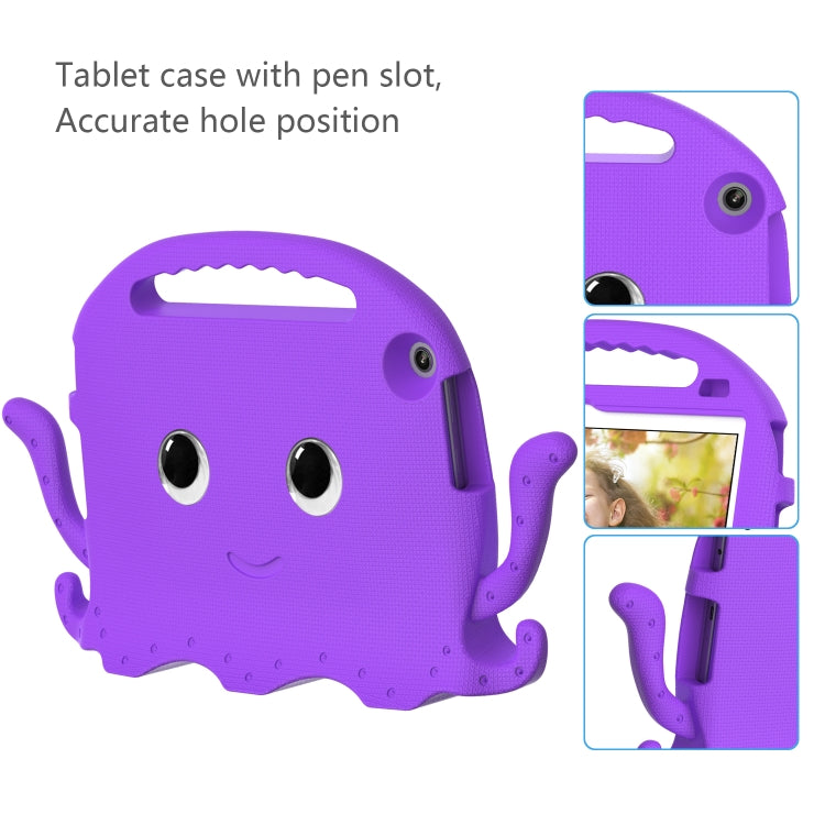 For Lenovo Tab M10 3rd Gen 10.1 TB-328 Octopus Style EVA Hybrid PC Shockproof Tablet Case with Strap(Purple)