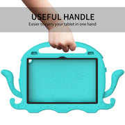 For Lenovo Tab M10 3rd Gen 10.1 TB-328 Octopus Style EVA Hybrid PC Shockproof Tablet Case with Strap(Glacial Green)