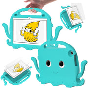 For Lenovo Tab M10 3rd Gen 10.1 TB-328 Octopus Style EVA Hybrid PC Shockproof Tablet Case with Strap(Glacial Green)