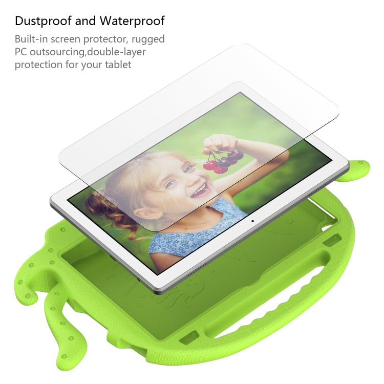 For Lenovo Tab M10 3rd Gen 10.1 TB-328 Octopus Style EVA Hybrid PC Shockproof Tablet Case with Strap(Grass Green)