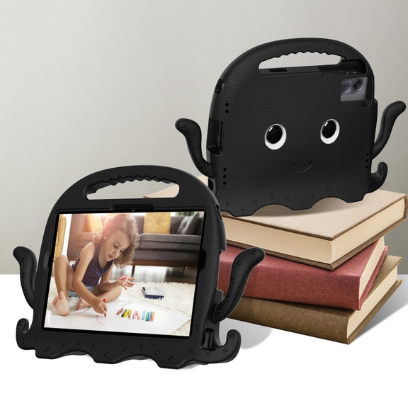 For Lenovo Tab M11 /Xiaoxin Pad 11 2024 Octopus Style EVA Hybrid PC Shockproof Tablet Case with Strap(Black)