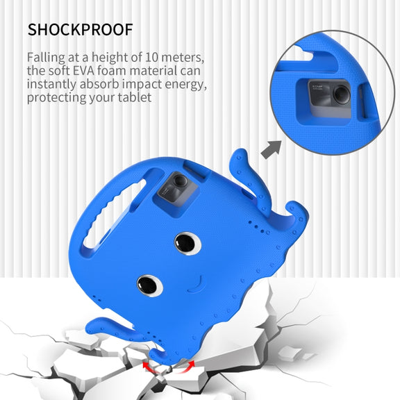 For Lenovo Tab M11 /Xiaoxin Pad 11 2024 Octopus Style EVA Hybrid PC Shockproof Tablet Case with Strap(Blue)