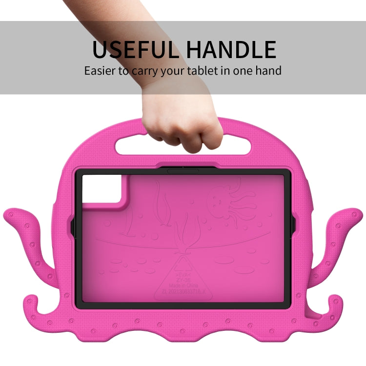 For Lenovo Tab M11 /Xiaoxin Pad 11 2024 Octopus Style EVA Hybrid PC Shockproof Tablet Case with Strap(Rose Red)