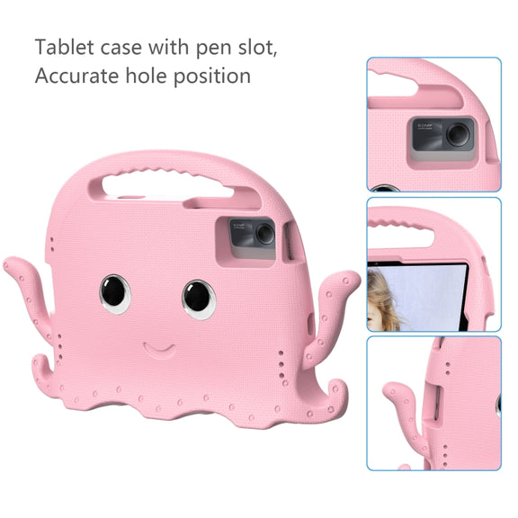 For Lenovo Tab M11 /Xiaoxin Pad 11 2024 Octopus Style EVA Hybrid PC Shockproof Tablet Case with Strap(Pink)