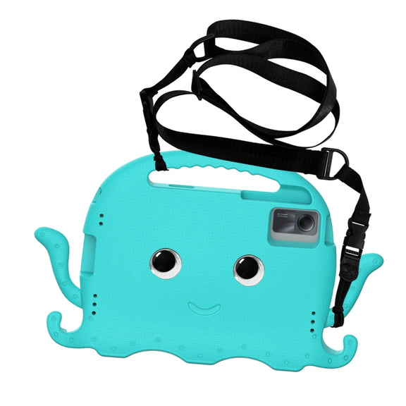For Lenovo Tab M11 /Xiaoxin Pad 11 2024 Octopus Style EVA Hybrid PC Shockproof Tablet Case with Strap(Glacial Green)