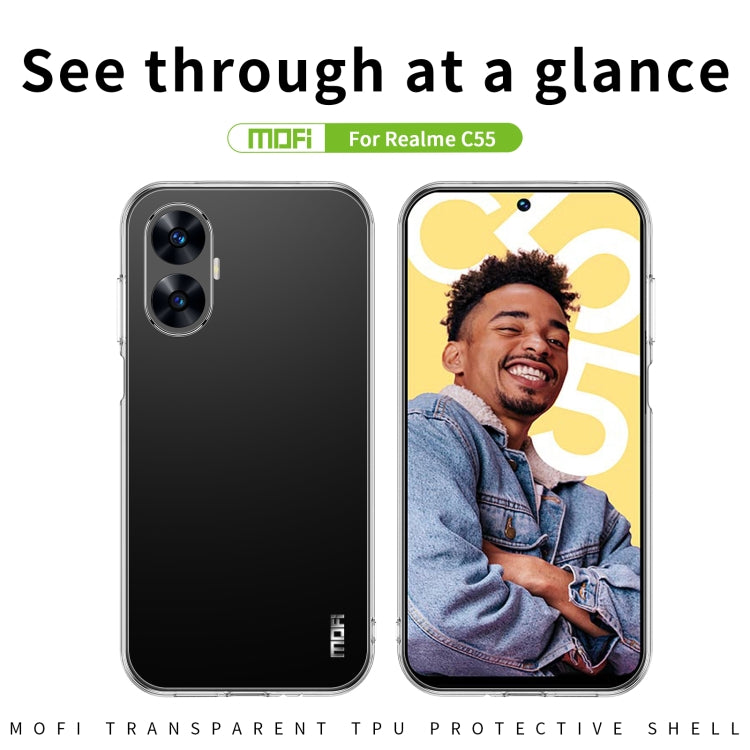 For Realme C55 MOFI Ming Series Ultra-thin TPU Phone Case(Transparent) - Realme Cases by MOFI | Online Shopping South Africa | PMC TechLife