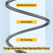 ENKAY ENK-CB131 USB to 8 Pin Carbon Steel Hose Spring 2.4A Fast Charging Data Cable, Length:1m(Silver)