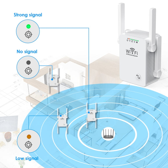 U8 300Mbps Wireless WiFi Repeater Extender Router Wi-Fi Signal Amplifier WiFi Booster(EU Plug)