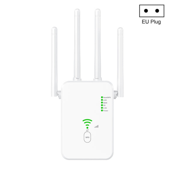 U10 1200Mbps Signal Booster WiFi Extender WiFi Antenna Dual Band 5G Wireless Signal Repeater(EU Plug)