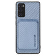 For Samsung Galaxy S20 FE Carbon Fiber Leather Card Magsafe Magnetic Phone Case(Blue) - Galaxy S20 FE Cases by PMC TechLife | Online Shopping South Africa | PMC TechLife