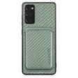 For Samsung Galaxy S20 FE Carbon Fiber Leather Card Magsafe Magnetic Phone Case(Green) - Galaxy S20 FE Cases by PMC TechLife | Online Shopping South Africa | PMC TechLife