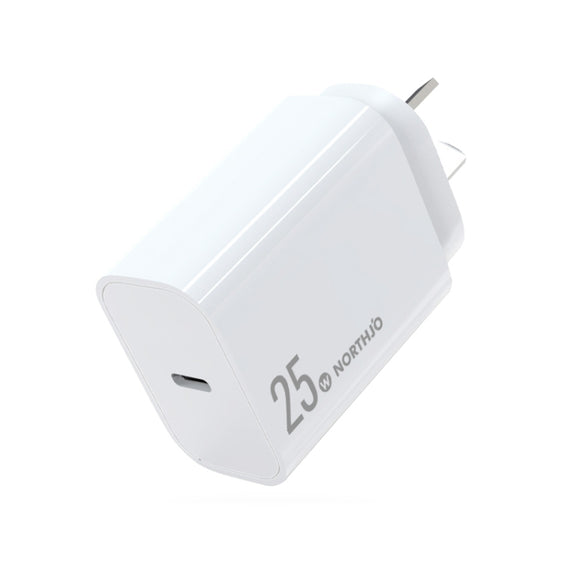 NORTHJO NOPD2501 PD 25W USB-C / Type-C Single Port Fast Charger, Plug Type:AU Plug(White)