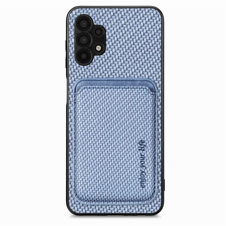 For Samsung Galaxy A32 5G Carbon Fiber Leather Card Magsafe Magnetic Phone Case(Blue) - free shipping - PMC TechLife - Order now!