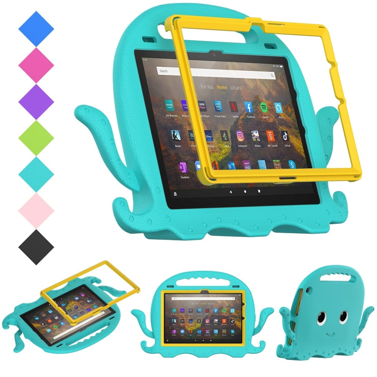 For Amazon Kindle Fire HD10 2021 Octopus Style EVA + PC Tablet Case with Strap(Glacial Green) - Amazon by PMC TechLife | Online Shopping South Africa | PMC TechLife | Buy Now Pay Later Mobicred