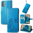 For Nokia G22  Four-leaf Clasp Embossed Buckle Leather Phone Case(Blue) - free shipping - PMC TechLife - Order now!