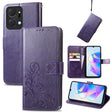 For Honor X7a Four-leaf Clasp Embossed Leather Phone Case(Purple) - free shipping - PMC TechLife - Order now!