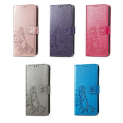 For Honor X7a Four-leaf Clasp Embossed Leather Phone Case(Purple)