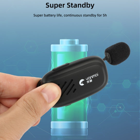 Yanmai K2 Portable Mini Wireless Bluetooth Lapel Microphone(Black)
