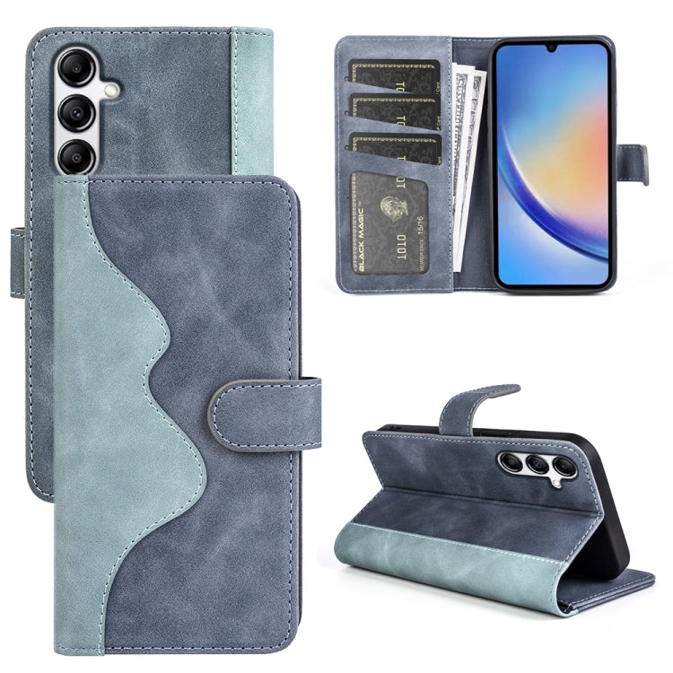 For Samsung Galaxy A34 5G Stitching Horizontal Flip Leather Phone Case(Blue) - free shipping - PMC TechLife - Order now!