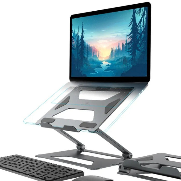 Boneruy P18 Ergonomic Desk Aluminum Holder for 14-17.3 Inch Laptops(Silver)
