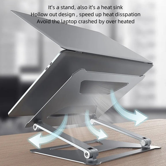 Boneruy P18 Ergonomic Desk Aluminum Holder for 14-17.3 Inch Laptops(Silver)