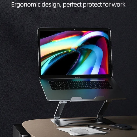Boneruy P18 Ergonomic Desk Aluminum Holder for 14-17.3 Inch Laptops(Silver)