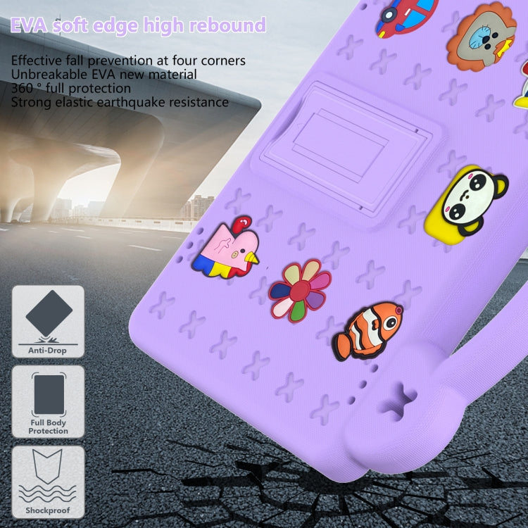 For Walmart Onn 10.1 2022 / 100071485 Handle Kickstand Children EVA Shockproof PC Tablet Case(Light Purple)