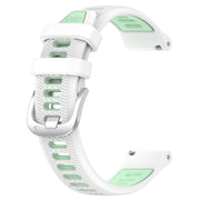 For Amazfit GTS 4 20mm Cross Texture Two Color Silicone Steel Buckle Watch Band(White+Teal)