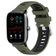 For Amazfit GTS 4 20mm Cross Texture Two Color Silicone Steel Buckle Watch Band(Army Green+Black) - Watch Bands by PMC TechLife | Online Shopping South Africa | PMC TechLife | Buy Now Pay Later Mobicred