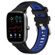 For Amazfit GTS 4 20mm Cross Texture Two Color Silicone Steel Buckle Watch Band(Black+Blue) - Watch Bands by PMC TechLife | Online Shopping South Africa | PMC TechLife | Buy Now Pay Later Mobicred
