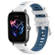 For Amazfit GTS 4 Mini 20mm Cross Texture Two Color Silicone Steel Buckle Watch Band(White+Blue) - Watch Bands by PMC TechLife | Online Shopping South Africa | PMC TechLife | Buy Now Pay Later Mobicred