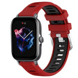 For Amazfit GTS 4 Mini 20mm Cross Texture Two Color Silicone Steel Buckle Watch Band(Red+Black) - Watch Bands by PMC TechLife | Online Shopping South Africa | PMC TechLife | Buy Now Pay Later Mobicred