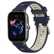 For Amazfit GTS 4 Mini 20mm Cross Texture Two Color Silicone Steel Buckle Watch Band(Midnight Blue + Starlight) - Watch Bands by PMC TechLife | Online Shopping South Africa | PMC TechLife | Buy Now Pay Later Mobicred