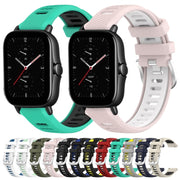 For Amazfit GTS 3 20mm Cross Texture Two Color Silicone Steel Buckle Watch Band(Army Green+Black)