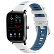 For Amazfit GTS 2E 20mm Cross Texture Two Color Silicone Steel Buckle Watch Band(White+Blue) - Watch Bands by PMC TechLife | Online Shopping South Africa | PMC TechLife | Buy Now Pay Later Mobicred