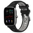 For Amazfit GTS 2E 20mm Cross Texture Two Color Silicone Steel Buckle Watch Band(Black+Grey) - Watch Bands by PMC TechLife | Online Shopping South Africa | PMC TechLife | Buy Now Pay Later Mobicred