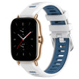 For Amazfit GTS 2 Mini 20mm Cross Texture Two Color Silicone Steel Buckle Watch Band(White+Blue) - Watch Bands by PMC TechLife | Online Shopping South Africa | PMC TechLife | Buy Now Pay Later Mobicred