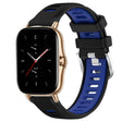 For Amazfit GTS 2 Mini 20mm Cross Texture Two Color Silicone Steel Buckle Watch Band(Black+Blue) - Watch Bands by PMC TechLife | Online Shopping South Africa | PMC TechLife | Buy Now Pay Later Mobicred