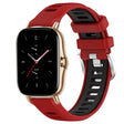 For Amazfit GTS 2 Mini 20mm Cross Texture Two Color Silicone Steel Buckle Watch Band(Red+Black) - Watch Bands by PMC TechLife | Online Shopping South Africa | PMC TechLife | Buy Now Pay Later Mobicred