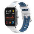 For Amazfit GTS 2 20mm Cross Texture Two Color Silicone Steel Buckle Watch Band(White+Blue) - Watch Bands by PMC TechLife | Online Shopping South Africa | PMC TechLife | Buy Now Pay Later Mobicred