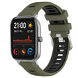 For Amazfit GTS 2 20mm Cross Texture Two Color Silicone Steel Buckle Watch Band(Army Green+Black) - Watch Bands by PMC TechLife | Online Shopping South Africa | PMC TechLife | Buy Now Pay Later Mobicred