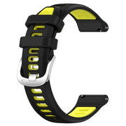 For Amazfit GTS 2 20mm Cross Texture Two Color Silicone Steel Buckle Watch Band(Black+Lime Green)