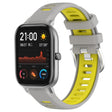 For Amazfit GTS 2 20mm Cross Texture Two Color Silicone Steel Buckle Watch Band(Grey+Yellow) - Watch Bands by PMC TechLife | Online Shopping South Africa | PMC TechLife | Buy Now Pay Later Mobicred