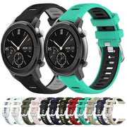 For Amazfit GTS 20mm Cross Texture Two Color Silicone Steel Buckle Watch Band(Red+Black)