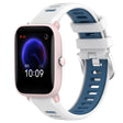 For Amazfit GTR 42MM 20mm Cross Texture Two Color Silicone Steel Buckle Watch Band(White+Blue) - Watch Bands by PMC TechLife | Online Shopping South Africa | PMC TechLife | Buy Now Pay Later Mobicred