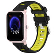 For Amazfit GTR 42MM 20mm Cross Texture Two Color Silicone Steel Buckle Watch Band(Black+Lime Green) - Watch Bands by PMC TechLife | Online Shopping South Africa | PMC TechLife | Buy Now Pay Later Mobicred