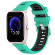 For Amazfit GTR 42MM 20mm Cross Texture Two Color Silicone Steel Buckle Watch Band(Lake Blue+Black) - Watch Bands by PMC TechLife | Online Shopping South Africa | PMC TechLife | Buy Now Pay Later Mobicred