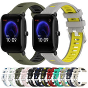 For Amazfit Pop Pro 20mm Cross Texture Two Color Silicone Steel Buckle Watch Band(Starlight+Black)