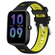 For Amazfit Pop 20mm Cross Texture Two Color Silicone Steel Buckle Watch Band(Black+Lime Green) - Watch Bands by PMC TechLife | Online Shopping South Africa | PMC TechLife | Buy Now Pay Later Mobicred