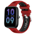 For Amazfit Pop 20mm Cross Texture Two Color Silicone Steel Buckle Watch Band(Red+Black) - Watch Bands by PMC TechLife | Online Shopping South Africa | PMC TechLife | Buy Now Pay Later Mobicred